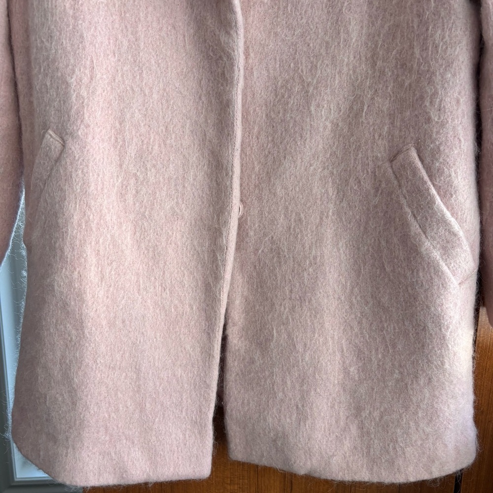 Forever 21 Soft Blush Pink Notch Collar Trench Coat Size L - Picture 3 of 12